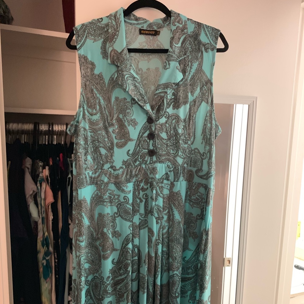 Teal paisleys dress